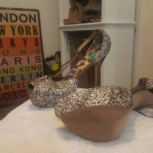 SAM EDELMAN Womens Platform McKenna Leopard Print